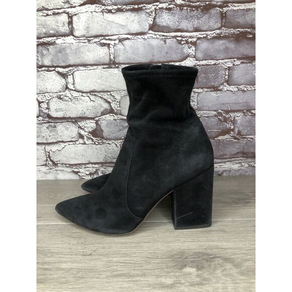 Loeffler Randall Isla Black Suede Leather Ankle Booties Boots Women 7B US/38EU - Picture 13 of 16